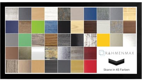 RahmenMax Skane Bilderrahmen Posterrahmen Puzzlerahmen 33x98 cm Schwarz matt 98x33 cm mit weisser Rückwand und klarem Acrylglas