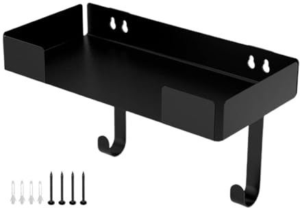 shjxi Support mural en fer | Support de planche à repasser | Organiseur de planche à repasser | Support mural robuste avec finition noire élégante, idéal pour optimiser l'espace dans les maisons, les