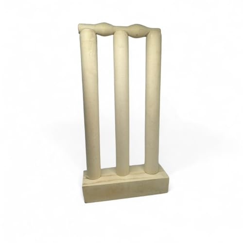 CRICKET-PRESENTER Mini Cricketstubbar och fästen, anpassningsbar cricketdisplay i trä med bas. Troféer, Memorabilia och specialevenemang 21 cm x 10 cm x 4 cm Olackerade