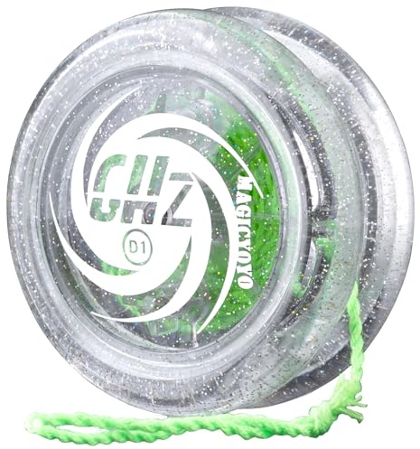 MAGICYOYO JoJo D1 GHZ, Reaktionsfähiges JoJo für Kinder, Verbessertes 2A Looping Yoyo, Kristallklare Erscheinung mit Laserpulver-Technologie, Enthält 5 JoJo Schnüre für Anfänger