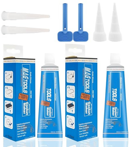 Geaanen 2 Stück Dichtmasse Motor Auspuff Dichtmasse Motor Dichtmasse Motordichtmasse Hitzebeständig Ölbeständig, Getriebemotordichtung ÖLwanne Kühler-Regenerationsdichtung (70 ml mit Klebedüse × 2)