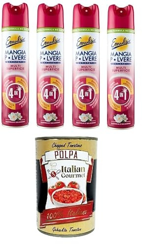 Italian Gourmet Antistatischer Italian Gourmet Spray antistatico polvere 4 | Azione quattro in uno su superfici multiple; Magnolie-Jasmin-Aroma, pflegt, Gesamtnettogewicht 1,2 L + Kostenlos Polpa 400g