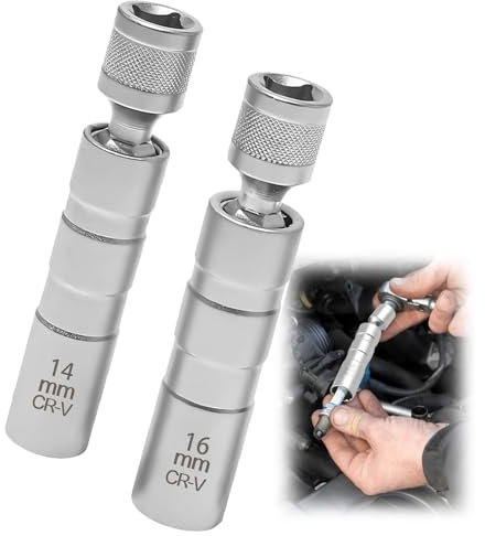 Tkxjry 2 Stück Zündkerzenstecker für die Autoreparatur, 14mm - 16mm, Magnet Zündkerzenschlüssel, Zündkerzensteckdose, kfz Zündkerzenschlüssel, Universal Magnetisch Zündkerzen Schlüssel Steckdose