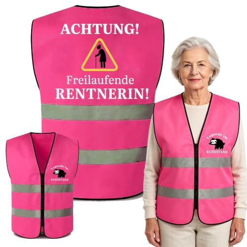 Rentner Geschenk 2026 Frau Rentnerin Weste für Ruhestand Rente Kollegin | Rentnerin Geschenke Frau Lustige Ruhestand Abschiedsgeschenk Freilaufende Rentnerin Weste Renteneintritt Geschenkfür Frauen