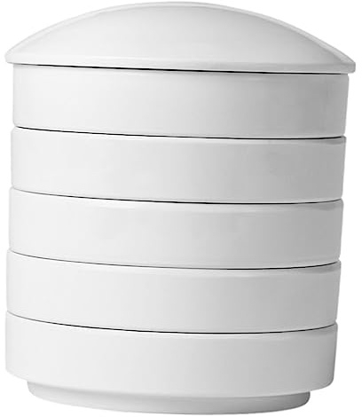 Lurrose Ceramic Ink Disc Palette Five Porcelain Palette for Watercolor and Gouache Painting Water Container for Artists Students