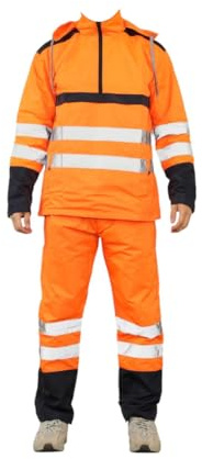 Men's Workwear Overalls | Hi Vis Boiler Suits in Green & Orange | Waterproof, Insulated, Fire-Resistant | Perfect for Mechanics, Painting, Welding, Gardening | Sizes S-XXL