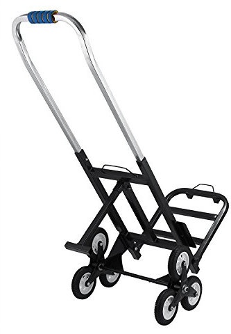 Diable d'escalier robuste avec une capacité de 190 kg, chariot pliable portable avec roues pour charge maximale de 190,5 kg