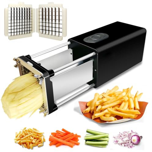 Elektrischer Pommes-Frites-Schneider, Automatischer Kartoffelschneider, Kartoffelschneider Mit 1/2 Zoll Und 3/8 Zoll Klinge, Einfach Und Schnell Kartoffeln, Karotten, Gurken, Zwiebeln Schneiden