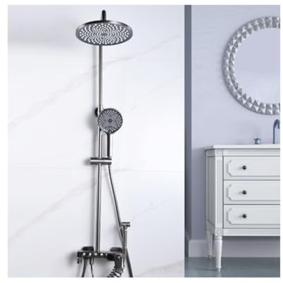 WRJAHCG Mitigeur Douche Ensemble De Douche,Réglable en Hauteur Colonne De Douche Thermostatique,Mitigeur Baignoire avec Affichage De La Température