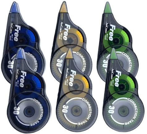 Lot de 6 rouleaux de colle roller, pour scrapbooking, création d'albums photo, de cartes scolaires, de cartes de vœux, 5 mm x 5 m