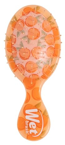 Wet Brush Mini Detangler Hair Brush, Peach (Tutti Fruitti), Detangling Travel Hairbrush, Ultra-Soft IntelliFlex Bristles Glide Through Tangles with Ease, Pain-Free, All Hair Types, Limited Edition