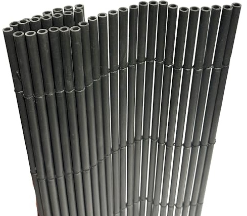 VERDELOOK | Arella Plasty 1.5x3 Metri, Colore Antracite, Arella In Plastica con Cannette Rotonde, Stabilizzata Raggi UV, Per Recinzioni, Staccionate, Balconi e Terrazzi