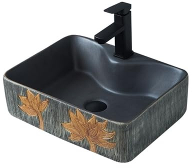 Vasque a Poser Lavabo carré rétro for salle de bain, balcon, maison, avec robinet Lavabo