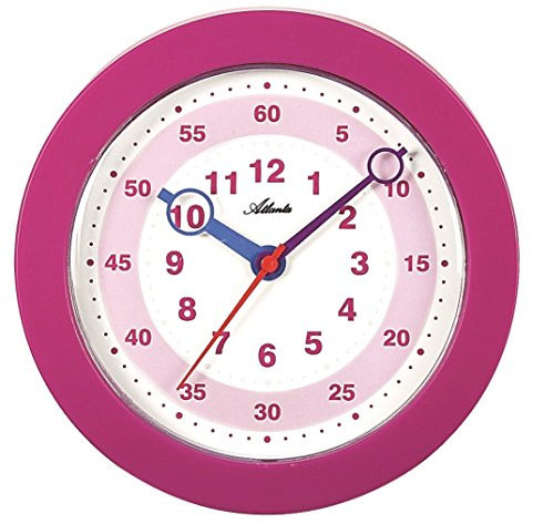 Atlanta 4481-17 Horloge Murale pour Enfant Rose