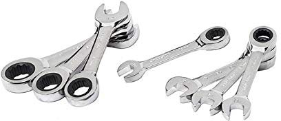 Juego de llaves combinadas 7 piezas llave de carraca corta fija abierta estrella cerrada cromo vanadio