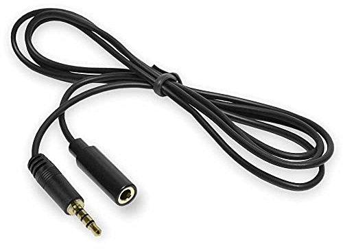 OcioDual Cavo di Prolunga Jack 3.5mm Aux 2m OMTP TRRS 4 Contatti Maschio a Femmina Nero Audio Microfono per PC Cuffie Cellulari