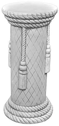 gartendekoparadies.de Elegante Säule, Steinsockel, H. 59 cm, Stellfläche Ø 28 cm, 46 kg, Grau, frostsicher aus Steinguss für Außenbereich