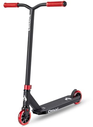 Chilli Pro Scooter Base S | High-End Stunt Scooter | Der perfekte Einsteiger Stunt Scooter für die kleinsten | Gesamthöhe vo 79 cm | 110 mm PU Räder mit ABEC 9 Bearings | Red
