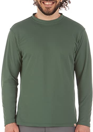 iQ-UV Shirt für Herren Langarm mit Rundhals Grün M – Rashguard für Herren mit Sonnenschutz für Aktiv- und Wassersport – Schwimmshirt – Atmungsaktiv und schnelltrocknend