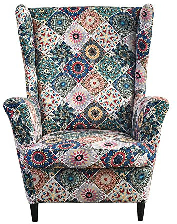 Meigeh Ohrensesselbezüge sesselbezüge für ohrensessel Bedruckte Ohrensesselbezüge Sesselhusse Ohrensessel für Wohnzimmer 2 Teile EIN Traumvorhang