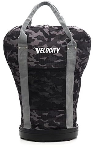 Velocity Lacrosse Balltasche – für bis zu 60–72 Bälle – ideal für offizielle NFHS-, SEI- und College-zugelassene Lacrosse-Bälle, Schwarz Camo