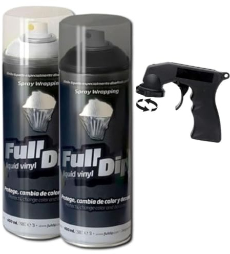 AutoFullCar Spray Ahumado de Faros Negro Brillo Full Dip Ahumado Negro Pilotos FullDip con Adaptador de Spray