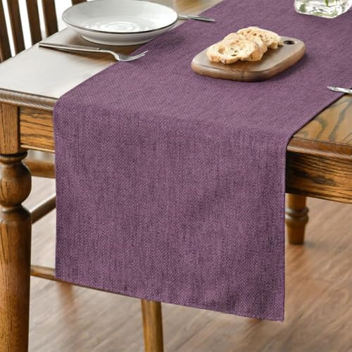 Artoid Mode Lila Tischläufer, Abwaschbar Küche Esstisch Tisch Dekoration Drinnen Urlaub Party Dekor 40x240 cm | Saisonal Frühling Sommer Abwaschbar Küche Esstisch Tisch Dekoration Drinnen Urlaub Party Dekor