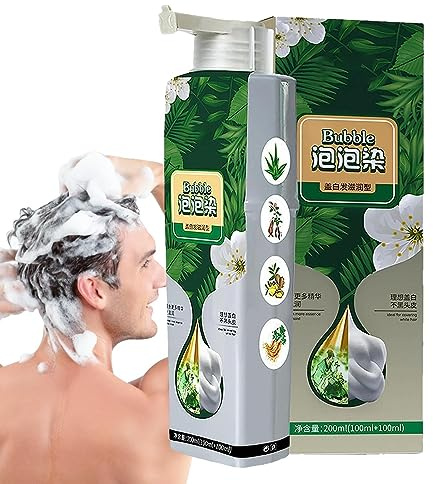Tinte Capilar Natural,Champú 3 en 1 para teñir el cabello con burbujas vegetales | extracto plantas puras, natural y fácil usar en casa o al aire libre. Eastuy