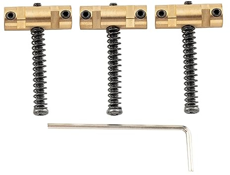 Musiclily Ultra 10,8mm Messing T-Style Gitarren Kompensiert Brücke Saitenreiter für Tele Style E-Gitarre, Originalfarbe Schwarz Schrauben (3 Stück)