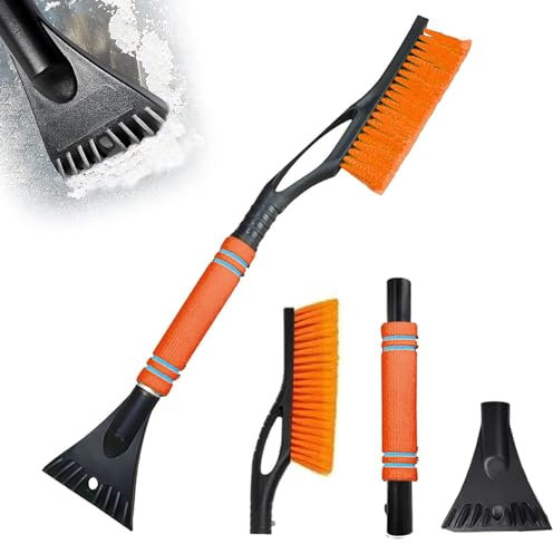 AOMAIGAD Rascador de Hielo para Coche con Escoba,2en1 Raspador de Hielo Cepillo de Nieve,Rascador de Hielo Cepillo,Pala de Nieve con Nieve Cepillo,Cepillo de Nieve Extraíble,para Coche