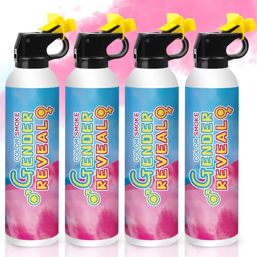 Merear Gender Reveal Fire Extinguisher 4 Packs, Gender Reveal Ideas, Girl Baby Reveal Party Idea for Gender Reveal Decorations(Pink)