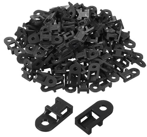 sourcing map 250pcs Cable Tie Base Saddle Type Mount Wire Holder, 20x9.7x5mm Wire Clips Organizer Holders Clamps for Electronic Wires Organized, Black 0.16 Dia