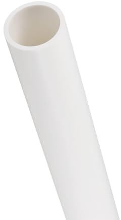TA-VIGOR 28mm ID 32mm OD PVC Rigid Round Pipe, 0.35M Length Plastic Tube, High Impact Straight Duct Channel for DIY Decoration, Water Cooling System, Fish Tank, Decoration, Cable Sleeve, White