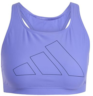 adidas Donna Big Bars Bikini Top, Cobalt Blue/Dark Blue, XS