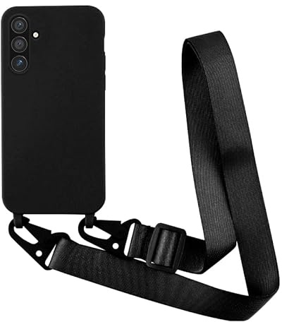Yichxu Mobile Phone Lanyard Case for Samsung Galaxy A15 4G/5G with Strap, TPU Silicone Mobile Phone Case with Lanyard, Protective Case with Chain, Shockproof Nylon Shoulder Strap, Mobile Phone Case