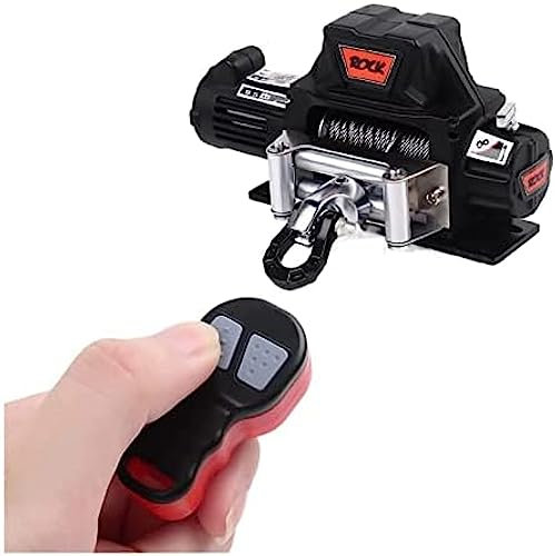 Electric Winch Kit Electric Hoist Metal Automatic Winch Wireless Remote Controller System For 1:10 RC Crawler Car Axial 12V Steel Cable Winch
