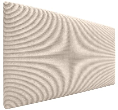 DHOME Kopfteil in unifarbenem Cord, hohe Qualität, modernes gepolstertes Kopfteil, Luxus-Bett, gepolstertes Schlafzimmer (Beige, 110 cm)