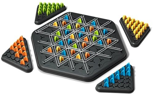 Parthan Chain Triangle Chess, Strategic Interactive Board Game for Kids and Adults, Family Triggle, Intelligence Challenge, 2-4 Players, Ages 3+