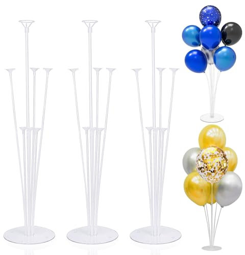3 Pezzi Supporto per Palloncini, Porta Palloncini Supporto, Trasparente Palloncini Sticks Supporti, Bastoncini per Palloncini Kit per le Decorazioni di Feste, Matrimoni e Compleanni
