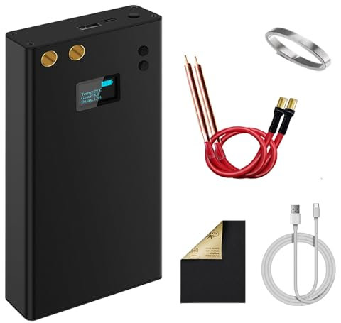 Saldatrice a punti, kit saldatrice a punti portatile a batteria, mini saldatrice a punti da 7500 mA-h 70 livelli di potenza regolabili con schermo a colori LCD