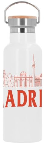 Bouteille Inox Gourde Thermo Isotherme - Madrid Minimaliste Voyage Culture Artiste Espagne - 500 ml (17 oz)