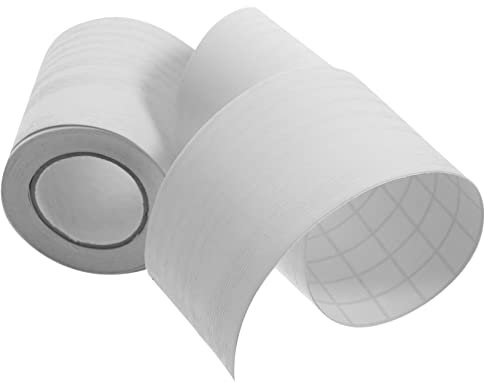 EXHUMKY Self Adhesive Baseboard Molding Trim Wood Grain Tape White Wood Grain Flexible Skirting Board for Wall Floor Decoration 5m Roll 5cm Height