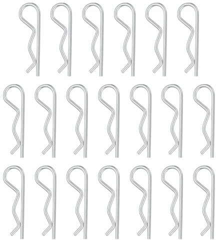 QUARKZMAN Goupille D'Attelage, 2,5mm x 50mm R Clips Acier Carbone 20 Pcs