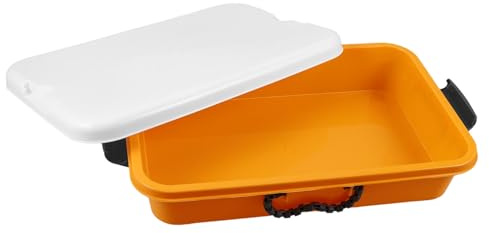 YARNOW Handle Sand Box Plastic Toy Organizer with Lid for Storage | Tray for Sensory Play, Sandbox, Sand Tray Plaything, Back to School Decorations