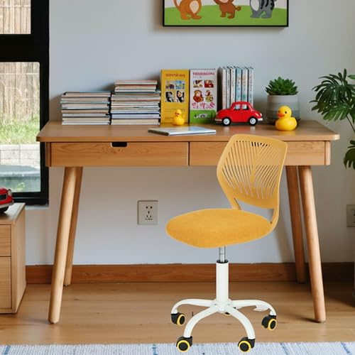 FurnitureR Kinderstuhl höhenverstellbar für Schreibtisch, ergonomischer bunter Jugendstuhl mit Rückenlehne & Armlehnen, Drehstuhl mit 5 Rollen, für Kinder 3–10 Jahre, bis 100 kg belastbar