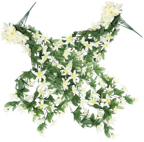 BESTonZON 2pezzi Artificiale da Appendere Decorazione Floreale per Matrimonio Casa e Pianta Giglio Realistica per Parete Esterna e