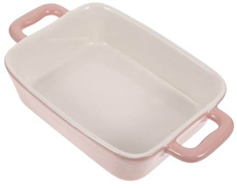 GALPADA Piatto da Forno Rosa per Forno Utensili Eleganti e Semplici Pirofila Resistente Alle Temperature per Pasta e Altri Piatti Design Raffinato