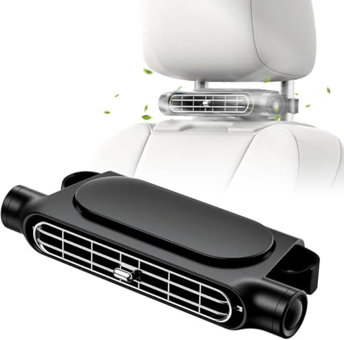 Auto Ventilator-KFZ Kühlventilator 3-Gang mini Lüfter Leistungsstarker Leise tragbarer Autositz Lüfter mit Starkem Wind für SUV, LKW, Wohnmobile & PKW (Black)