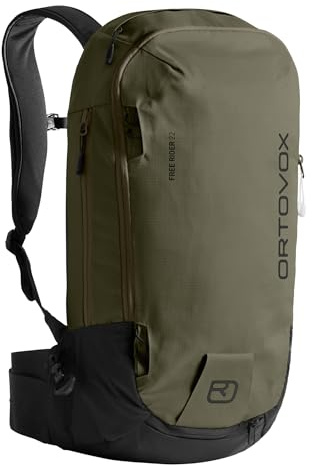 Ortovox Free Rider 22L Freeriding Ski Touring Backpack for Skiing, Snowboarding and Backcountry Sports - Dark Wild Herbs - 22 Liter