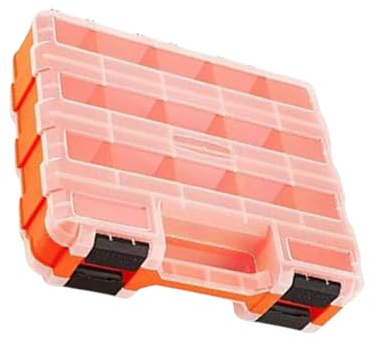 Caja de herramientas con tapa transparente de doble cara con 34 compartimentos, separadores extraíbles para tornillos de hardware, cajas de almacenamiento de piezas pequeñas, compartimentos